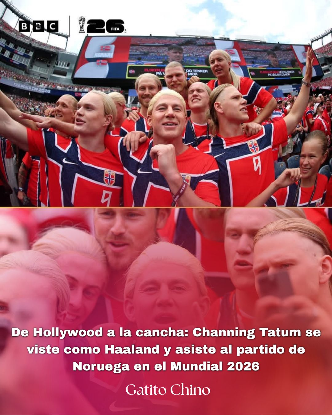 Channing Tatum causó revuelo en el Mundial al hacerse pasar por Erling Haaland