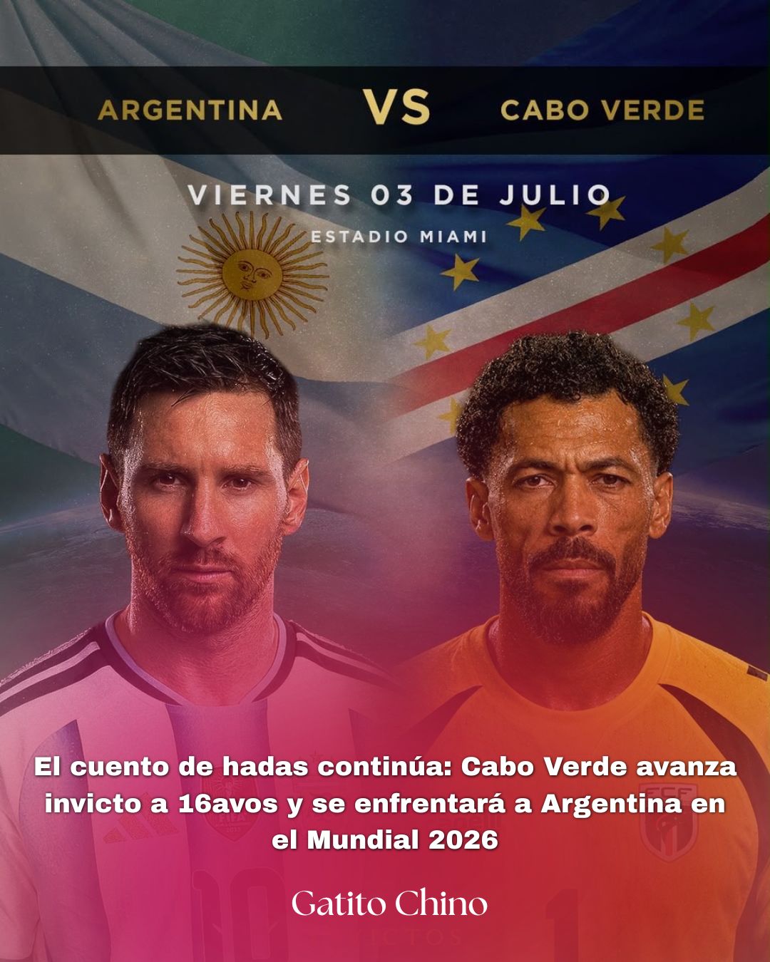 Argentina se enfrentará a la sensación Cabo Verde en los 16avos de final del Mundial