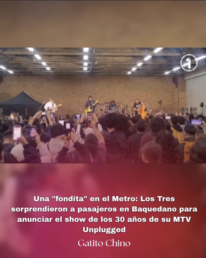 Los Tres sorprendieron con un show en el Metro de Santiago