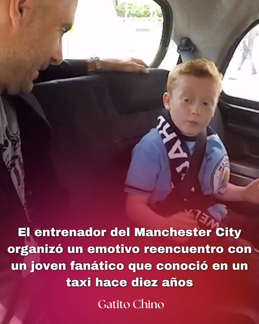 De un taxi a la gloria: la increíble historia del niño que conoció a Pep Guardiola en 2016 y que diez años después regresó para ver los trofeos