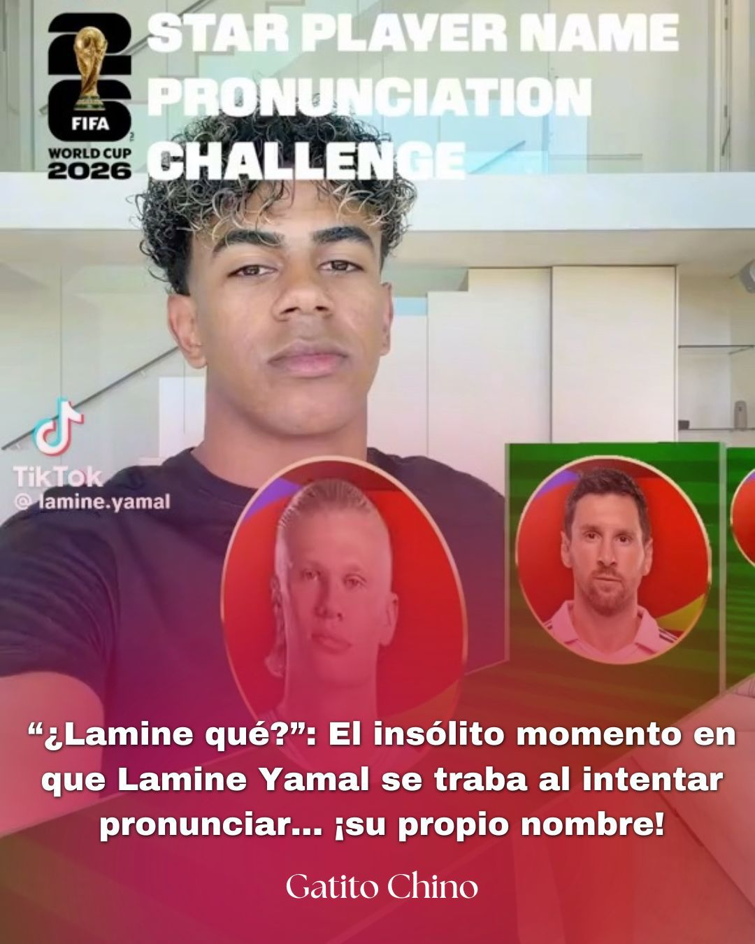 La estrella del FC Barcelona intentó completar un reto viral en redes sociales, pero la dificultad llegó cuando tuvo que enfrentarse a su propio nombre
