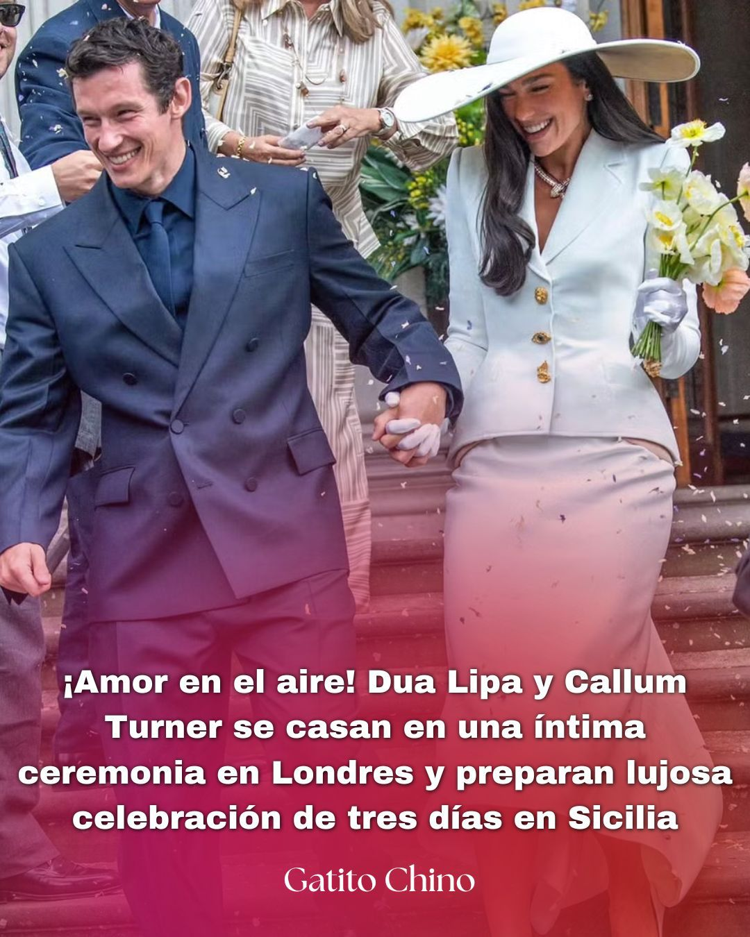 La pareja adelantó su boda y sorprendió a todos con una íntima ceremonia civil en Londres, antes de partir a su gran celebración en Sicilia
