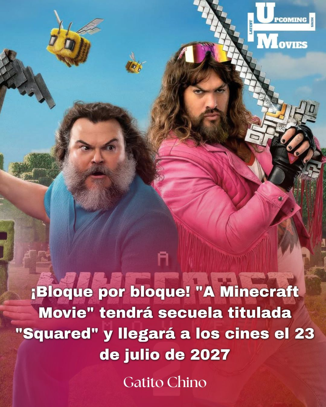 El fenómeno de taquilla tendrá continuación con «A Minecraft Movie Squared», que traerá de vuelta a todo el elenco original
