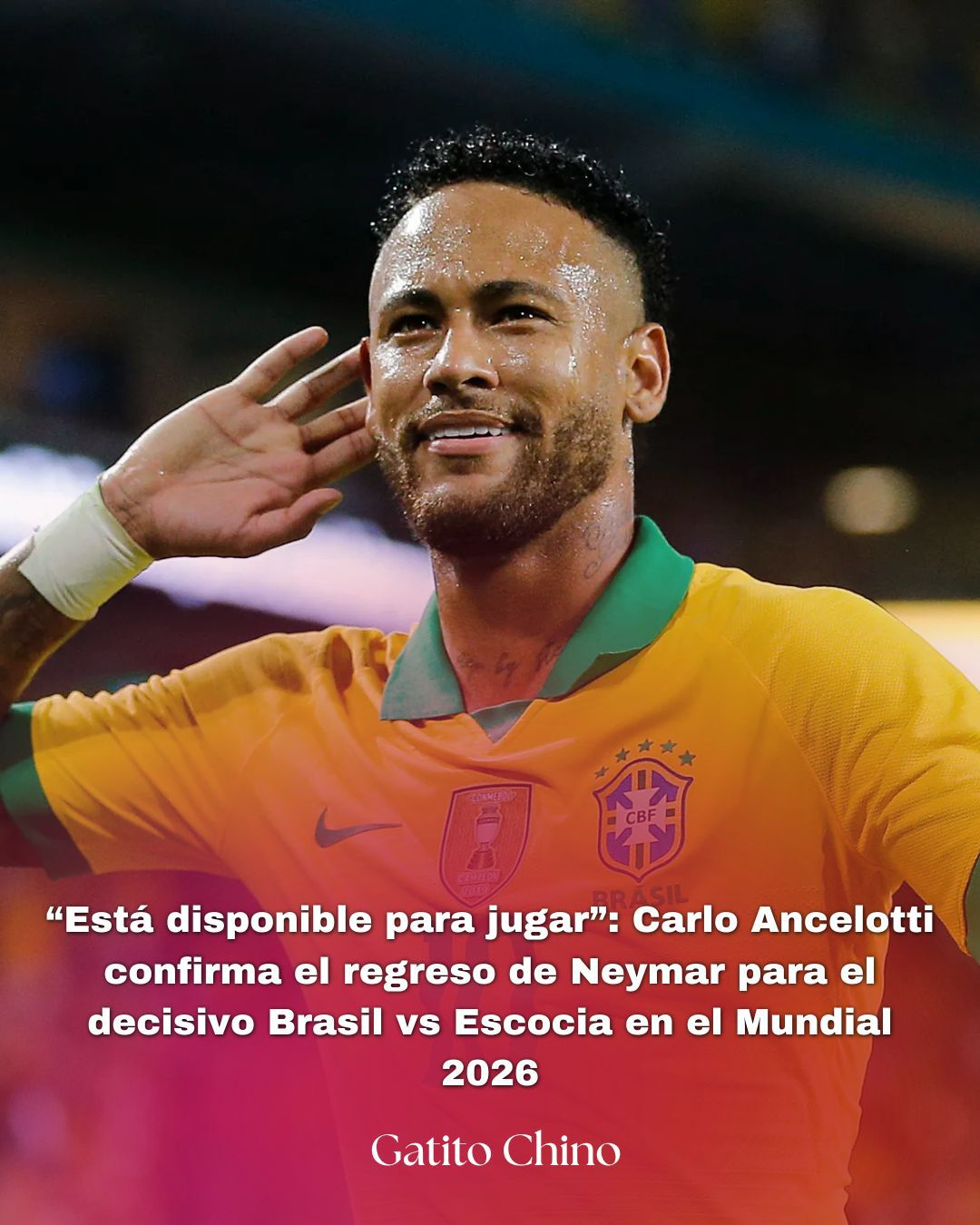 Neymar fue convocado para el partido de Brasil contra Escocia en el Mundial 2026