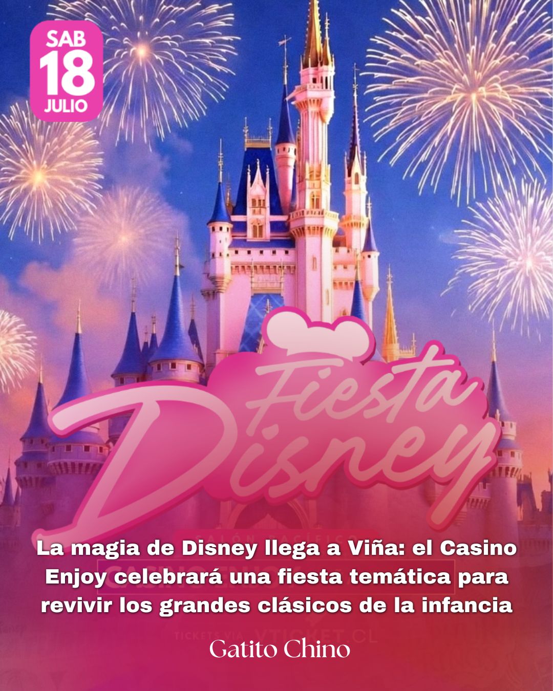 Anuncian fiesta Disney en el Casino de Viña del Mar para revivir la magia de la infancia