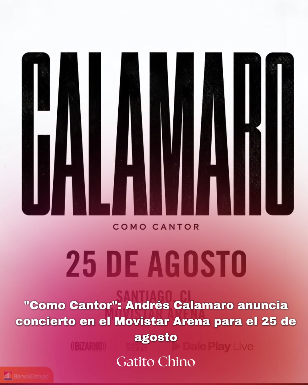Andrés Calamaro anuncia concierto en Chile: se presentará el 25 de agosto en el Movistar Arena