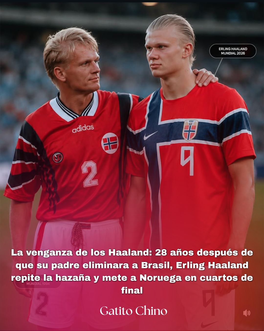 La revancha de los Haaland: 28 años después, Noruega vuelve a vencer a Brasil en un Mundial