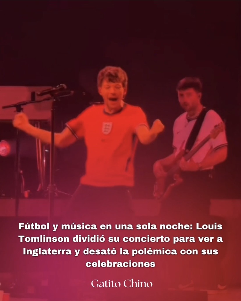 Louis Tomlinson dividió la pantalla de su concierto para ver el partido Inglaterra vs México… y celebró los goles