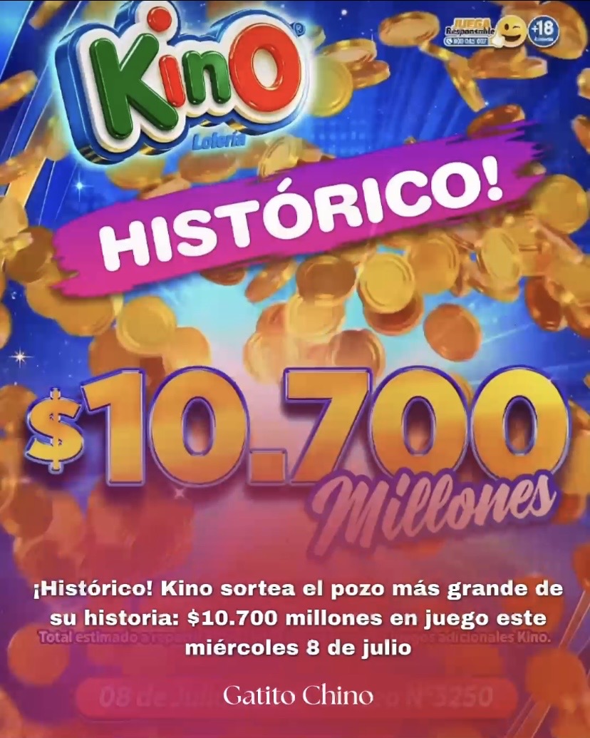 Kino alcanza el pozo más alto de su historia con 10.700 millones de pesos