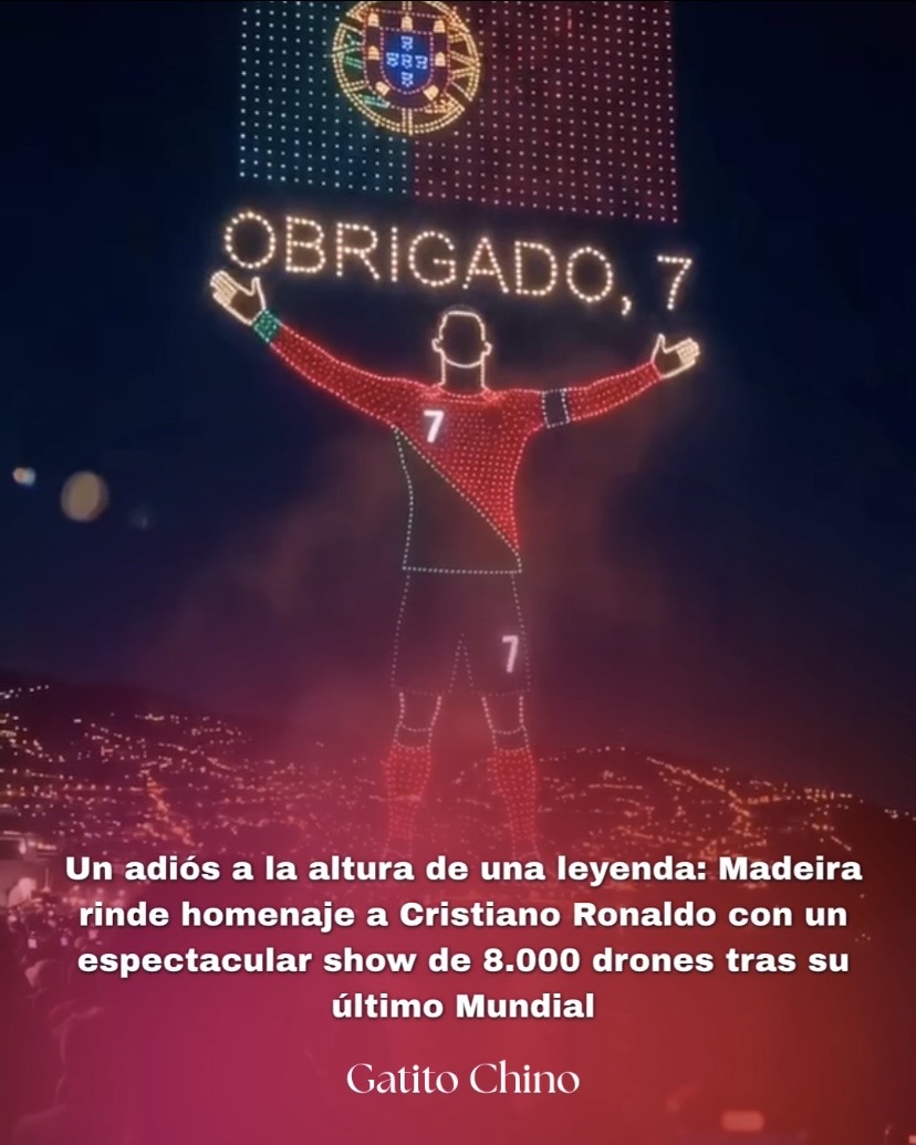 Portugal ilumina el cielo con un espectáculo de drones para despedir a Cristiano Ronaldo