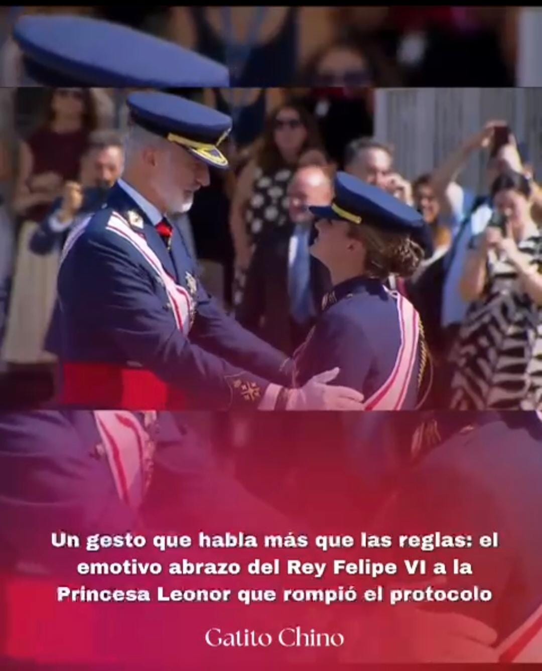 Rey Felipe VI rompe el protocolo con un emotivo abrazo a la Princesa Leonor