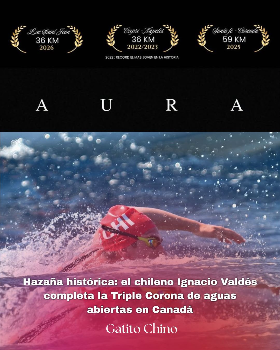 El chileno Ignacio Valdés completa la Triple Corona de aguas abiertas en Canadá