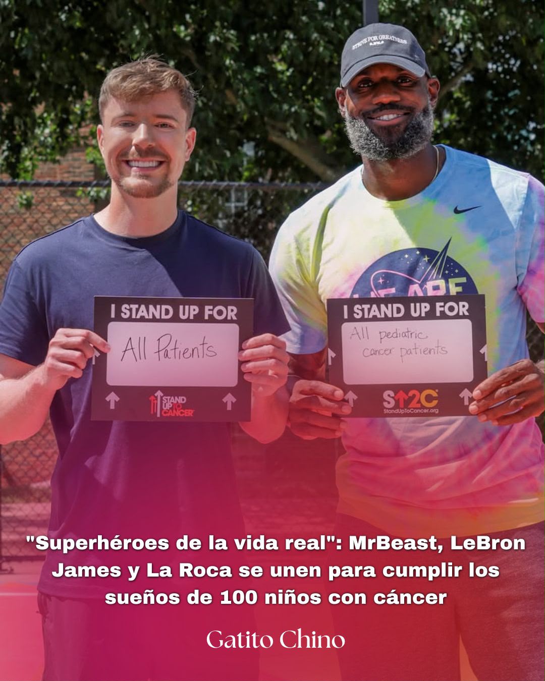 MrBeast cumple los sueños de 100 niños con cáncer junto a LeBron James y La Roca