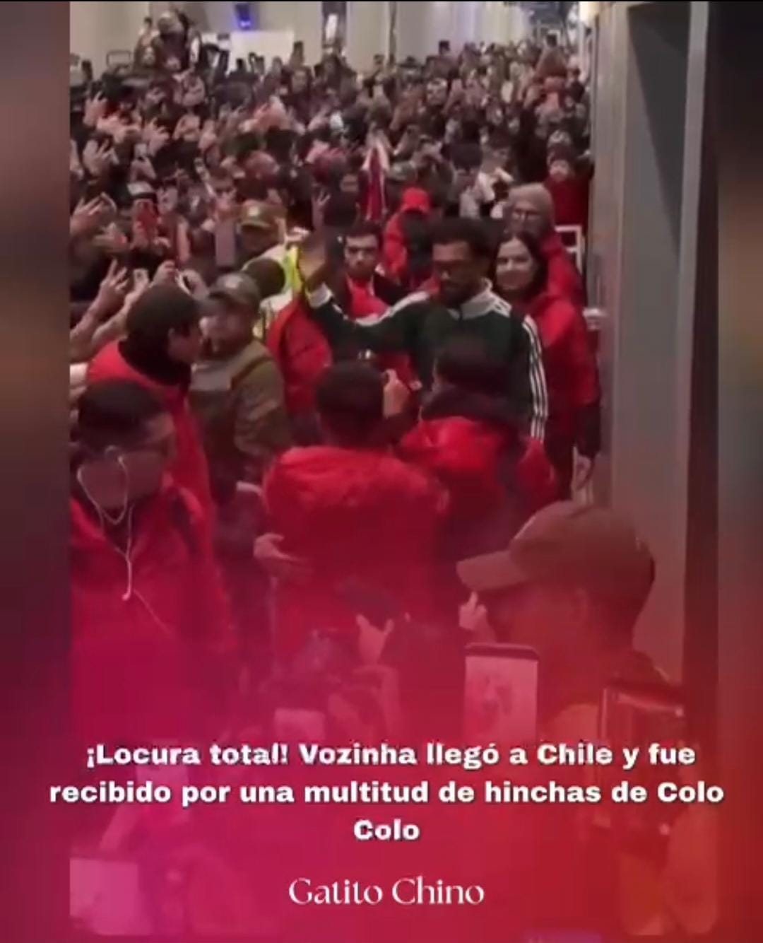 Vozinha fue recibido con un multitudinario recibimiento en su llegada a Chile