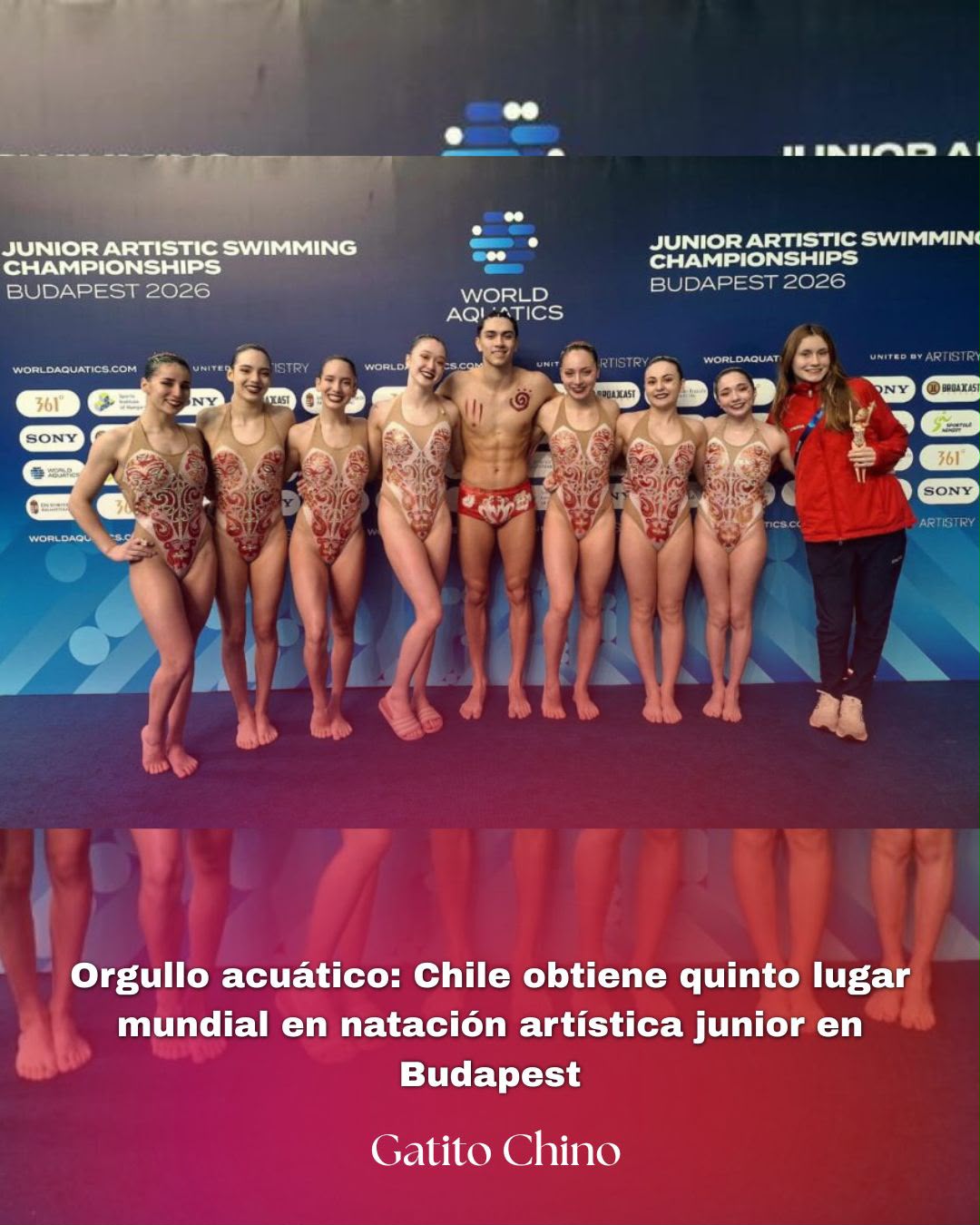 Team Chile de natación artística junior logra histórico quinto lugar en Budapest