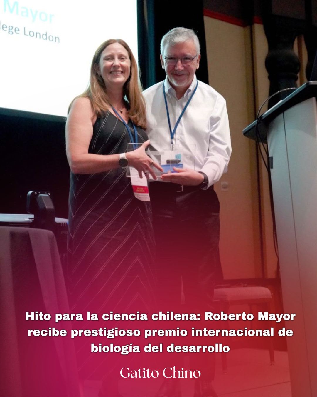 Científico chileno Roberto Mayor recibe prestigioso premio internacional de biología del desarrollo