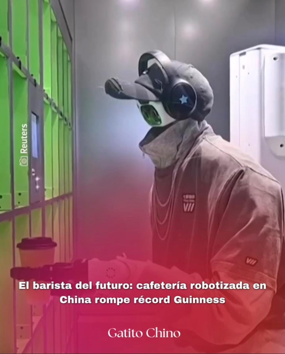 Cafetería atendida por robots en China logra récord Guinness