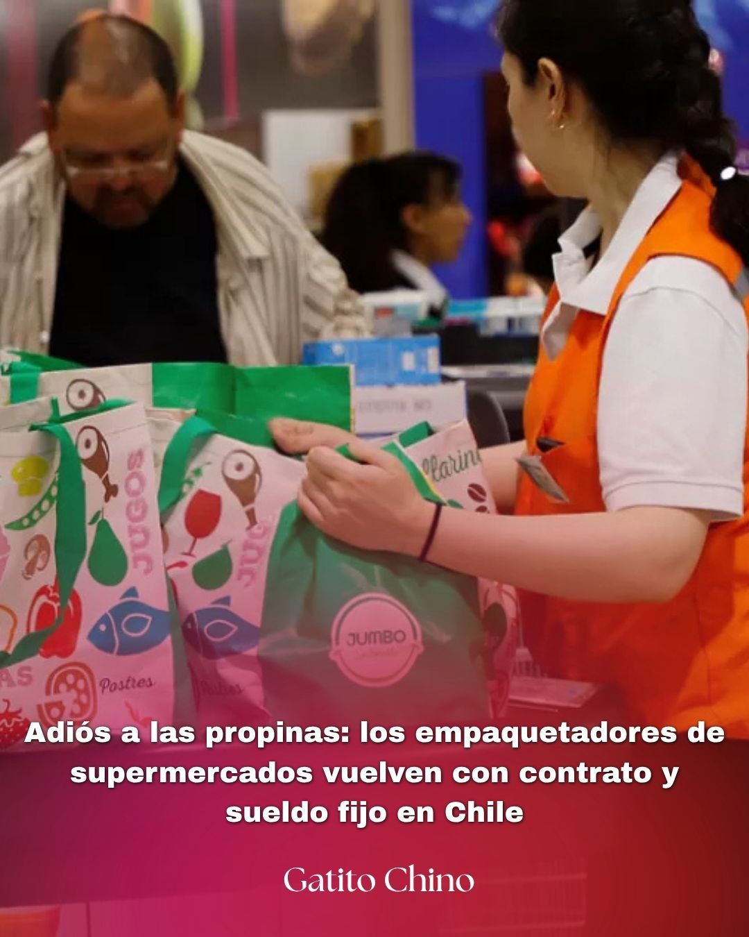 Vuelven los empaquetadores de supermercados con contrato y sueldo fijo