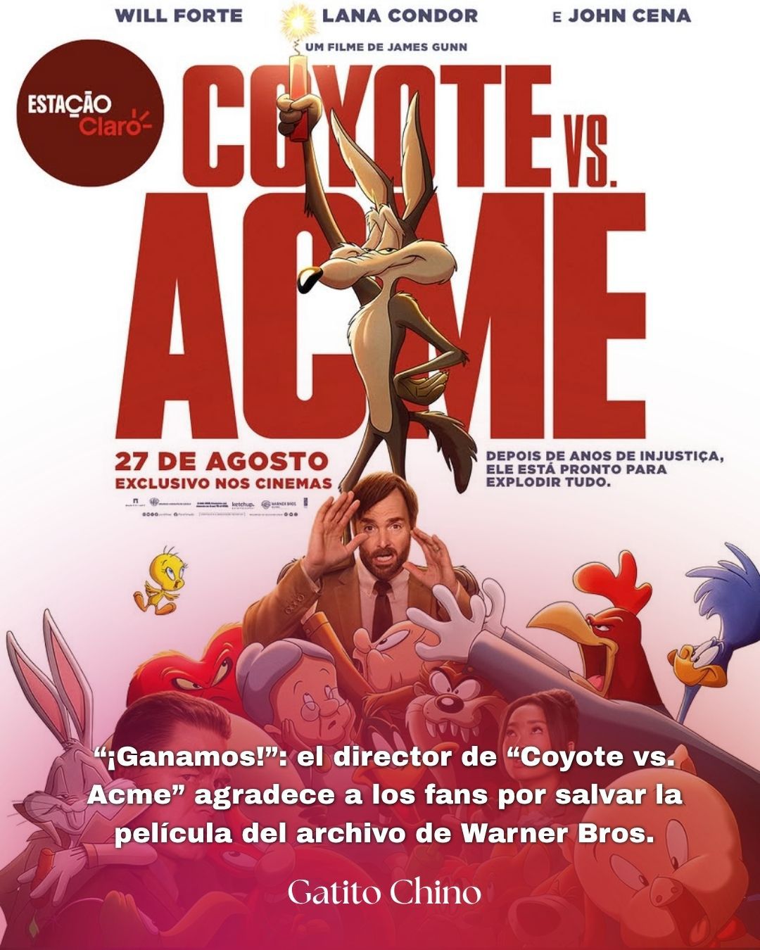 Director de «Coyote vs. Acme» agradece a los fans por salvar la película: «Gracias a ustedes»